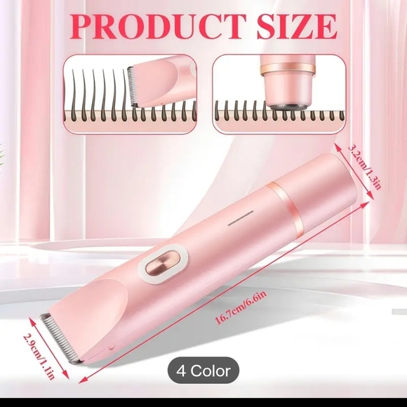 Pink Dual-Head Electric Hair Trimmer - Picture 4 of 11